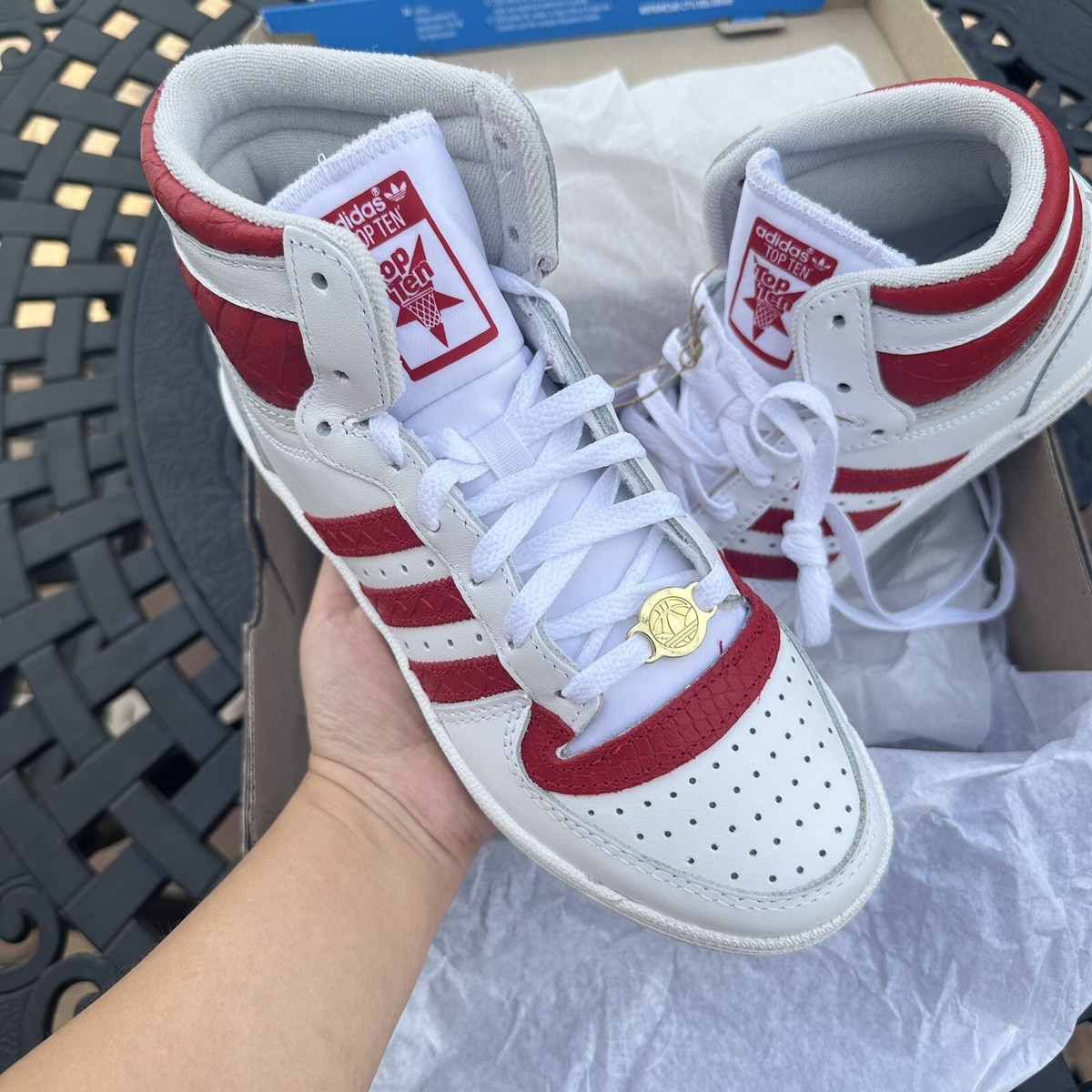 Adidas Vintage 2009 Top Ten High Red White G07959 Adidas Originals Top Ten Men main image 3