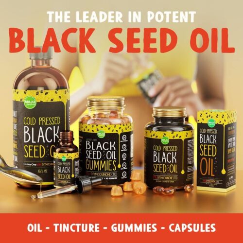Maju's Black Seed Oil Capsules, Cold Pressed, 2% Thymoquinone, 100% Turkish - Picture 6 of 12