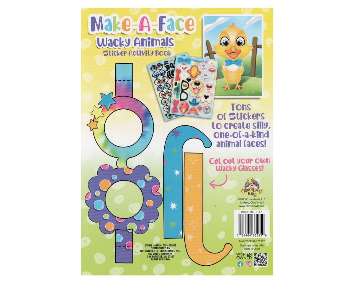 Melissa & Doug Make-A-Face Sticker Pad - Crazy Animals - Christmas/Birthday Gift