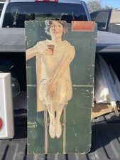 c. 1925 Coca Cola Cardboard / Paper Advertisement Poster Sign Trimmed