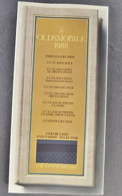 1988 Oldsmobile Paint Chip Colors Brochure Cutlass Supreme Calais