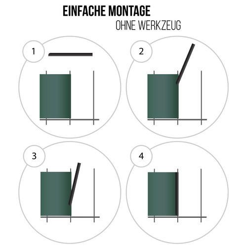 MIDORI® PVC Sichtschutz Rolle Streifen Doppelstabmatten Windschutz Grün - Bild 6 von 8