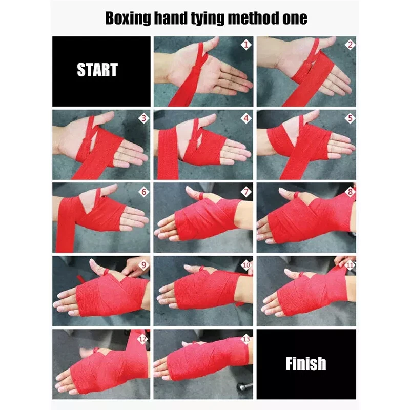 Envolturas de manos Boxeo 98"/196" Muñequeras Puño Guantes interiores MMA, Muay Thai PAR Foto 4 de 4