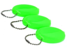 3 NEON GREEN SQUEEZE COIN HOLDER | KEY CHAIN MONEY CHANGE PURSE 