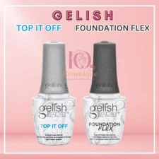 Harmony Gelish Top It Off & Foundation Flex Clear Top Base Duo NIB