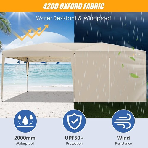 Pavillon 3x6 Wasserdicht Stabil Winterfest, Faltbar Partyzelt mit Seitenwänden # - Bild 5 von 9