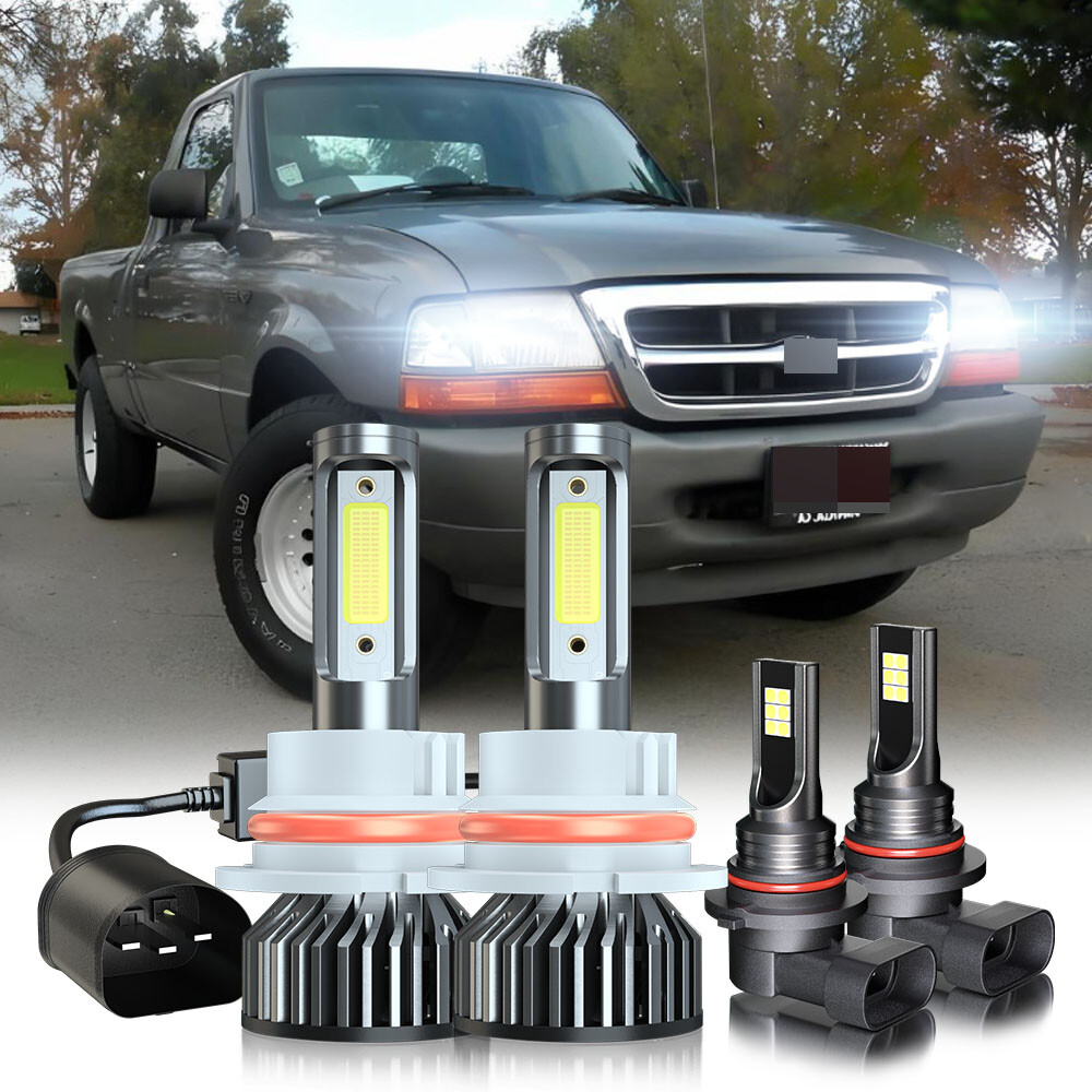 For Ford Ranger 1998 1999 2000 6000K LED Headlight H+L+Fog lamp Bulbs Combo Kit