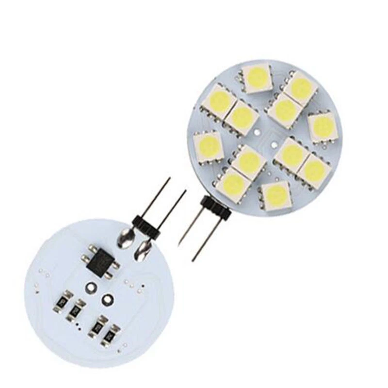 10X G4 12V DC 5050 SMD 6/9/12 LED Car Boat Light Pure/Warm White Round Bulb Lamp - Image 3 of 4