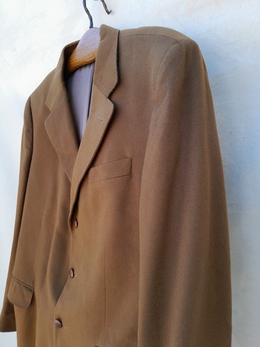 Vintage Burberrys Jacket Mens EU 56 Olive 100% Cashmere Made in Spain 80s Flaw - Picture 4 of 24