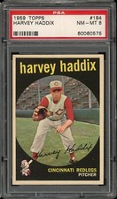 1959 Topps Baseball #184 Harvey Haddix PSA 8