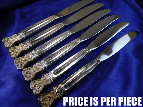 TOWLE CELTIC WEAVE GOLD STERLING SILVER PLACE KNIFE - VERY GOOD CONDITION S