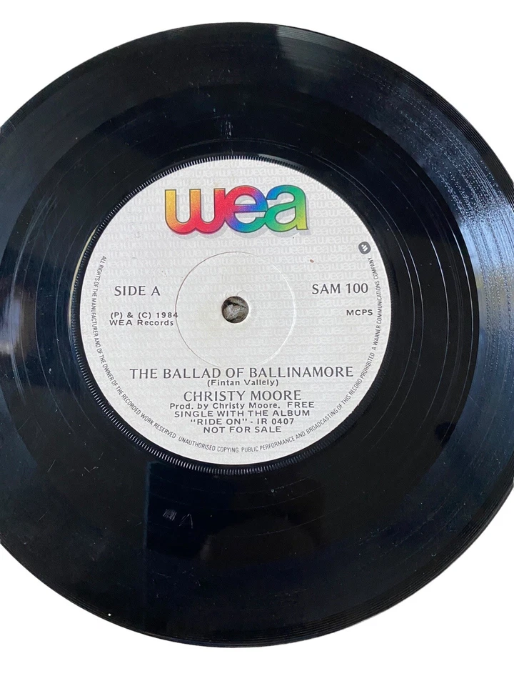Christy Moore Hey Ronnie Reagan 7" Vinyl 45 Ballad Ballinamore 1984 Free Single - Image 3 of 4