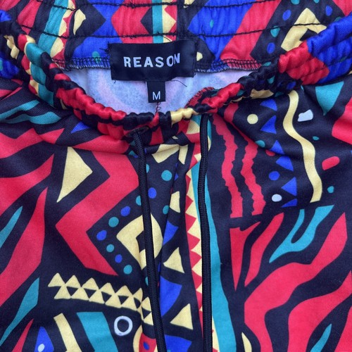 Men’s 100% Authentic Reason Brand Fleece Multicolor Sweat Bermuda Shorts Size M - Picture 6 of 7