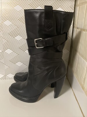 Kors Michael Kors Black Leather Buckle Boots Booties size 10 MICHAEL Michael Kors | Shoes | Micheal Kores Booties Size  main image 3