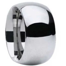High Polish Tungsten Carbide 11mm Width Dome Traditional Wedding Ring Band R679