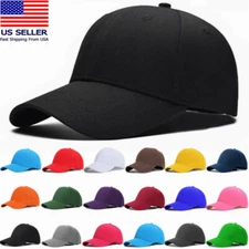12Pcs Plain Baseball Caps Adjustable Solid Blank Hat Polo Style Curved Visor Cap