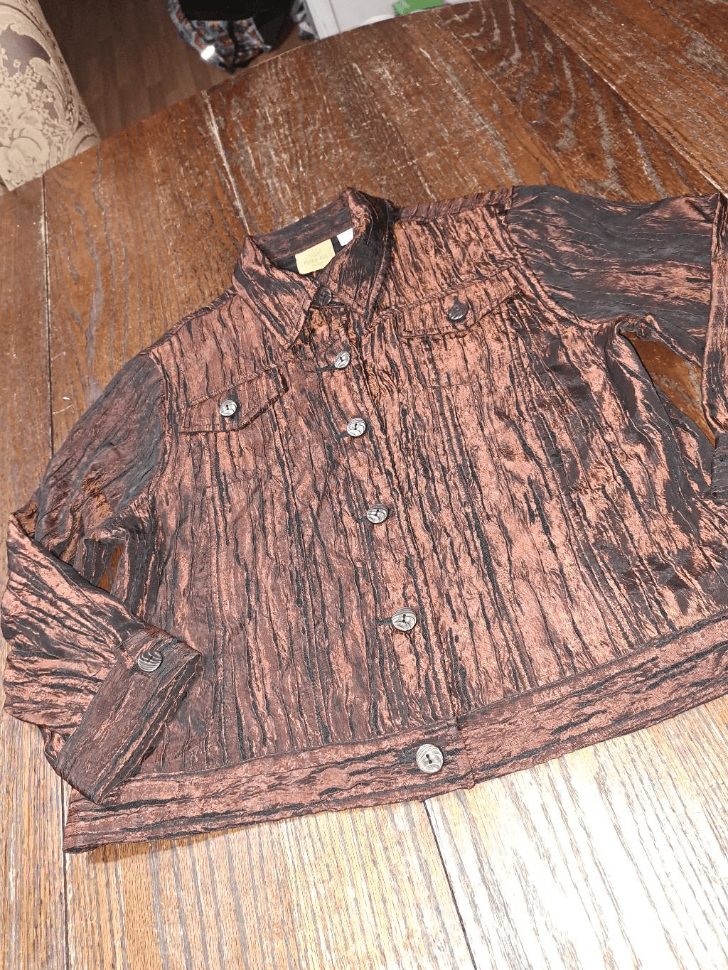 10P Ruby Rd Petite Copper Black Button Front Blaz… - image 3