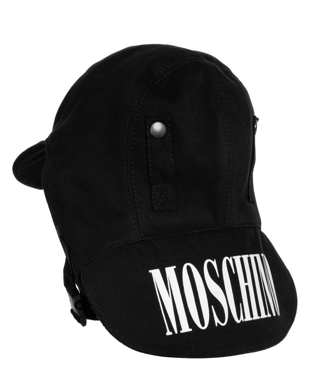 Moschino hat men 60088M5642001 Black cotton beanie capberet UK