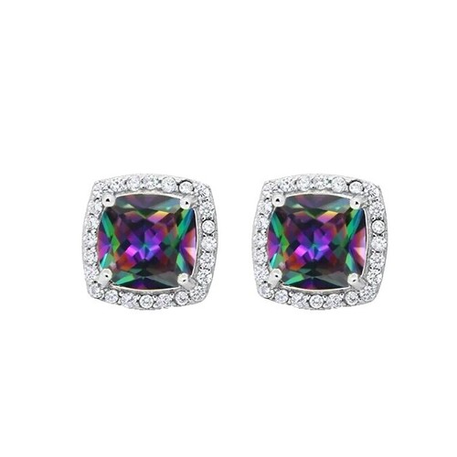 18K Yellow Gold Filled Multicolor Mystic Topaz Flower Teardrop