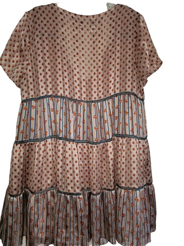 Urban Outfitters Dress Womens Medium Pippa Blush Floral Print Babydoll Mini - Picture 12 of 17