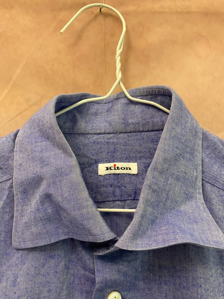 Camisa Kiton Napoli Muy Rara 750$RRP Talla L Azul Foto 2 de 4
