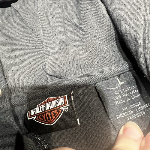 Vintage Y2K Harley Davidson Full Zip Hoodie Embroidered Adult Size Large - Picture 8 of 9