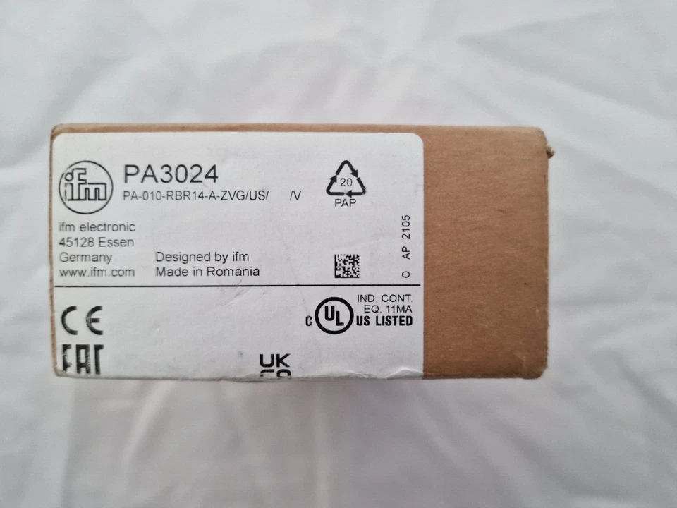 IFM PA3024 PA-010-RBR14-A-ZVG/US/ /V Pressure Transmitter With Ceramic Measuring - Image 2 of 4