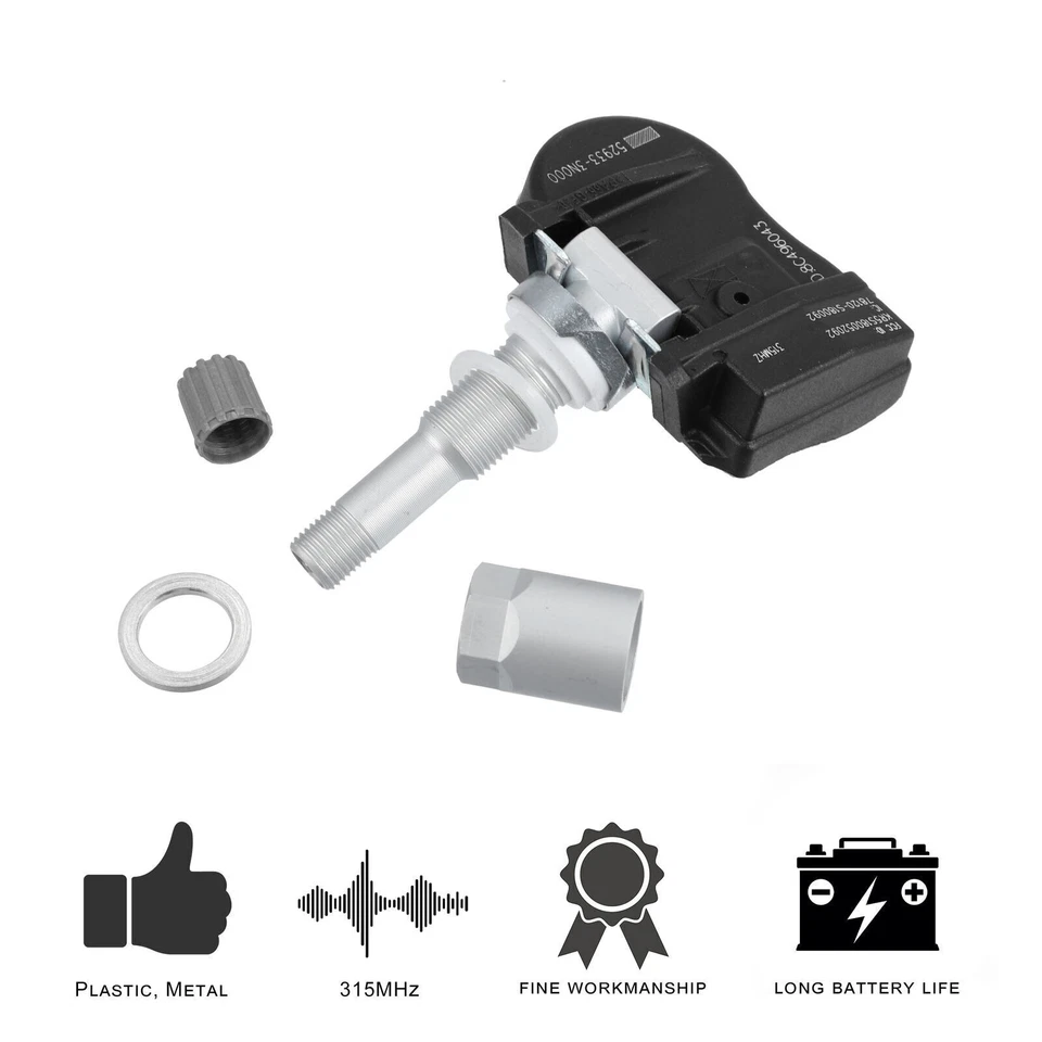 4pcs 529333N000 Tire Pressure Sensor TPMS 315MHz for Hyundai Elantra Santa Fe - Image 3 of 4