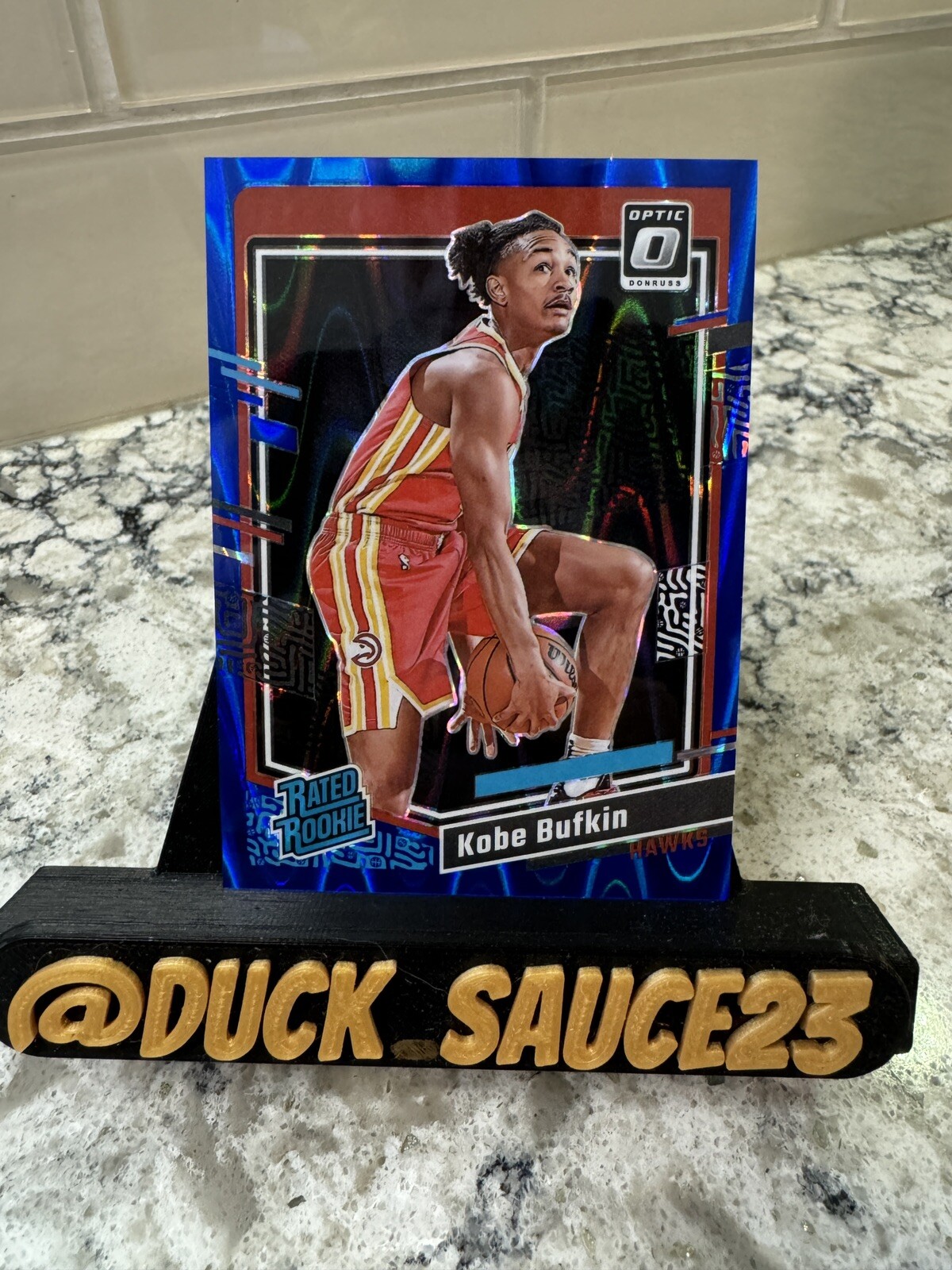 Kobe Bufkin 2023-24 Donruss Optic Rated Rookie #220 Blue Seismic Parallel #/249