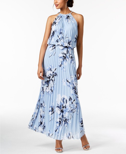 womens blue floral dress