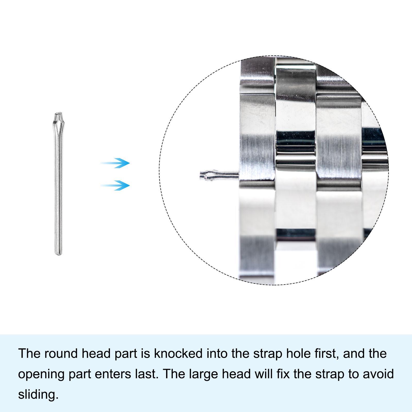 15Pcs 26mm Watch Band Link Cotter Pin, Stainless Steel 0.9mm Dia. Silver Tone