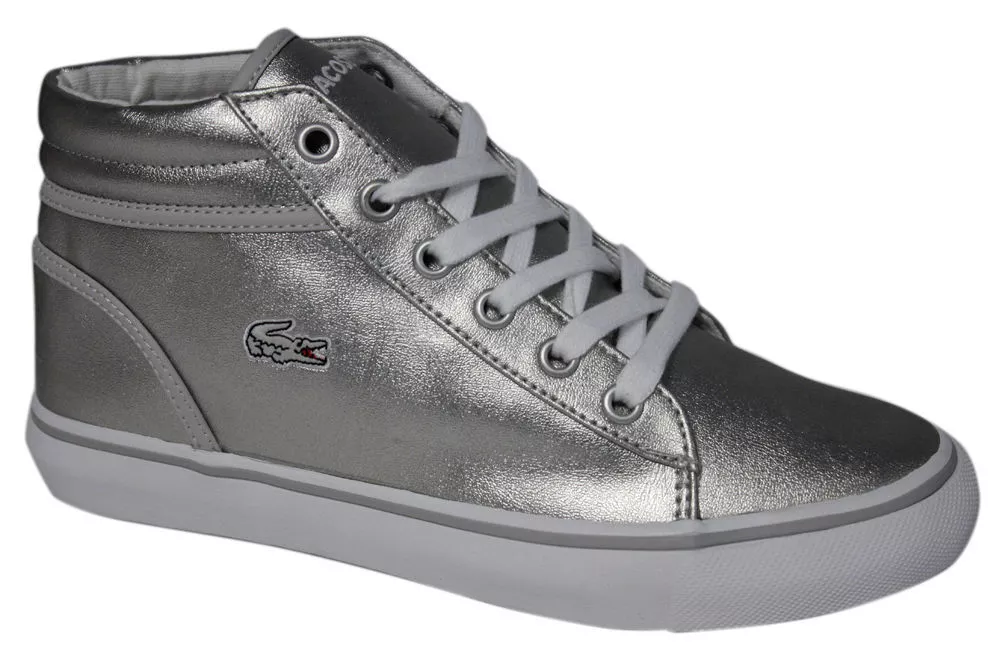 Lacoste Ladies Girls Kids Popstop GT Silver Ankle Boots Trainers, UK 4 EU | eBay