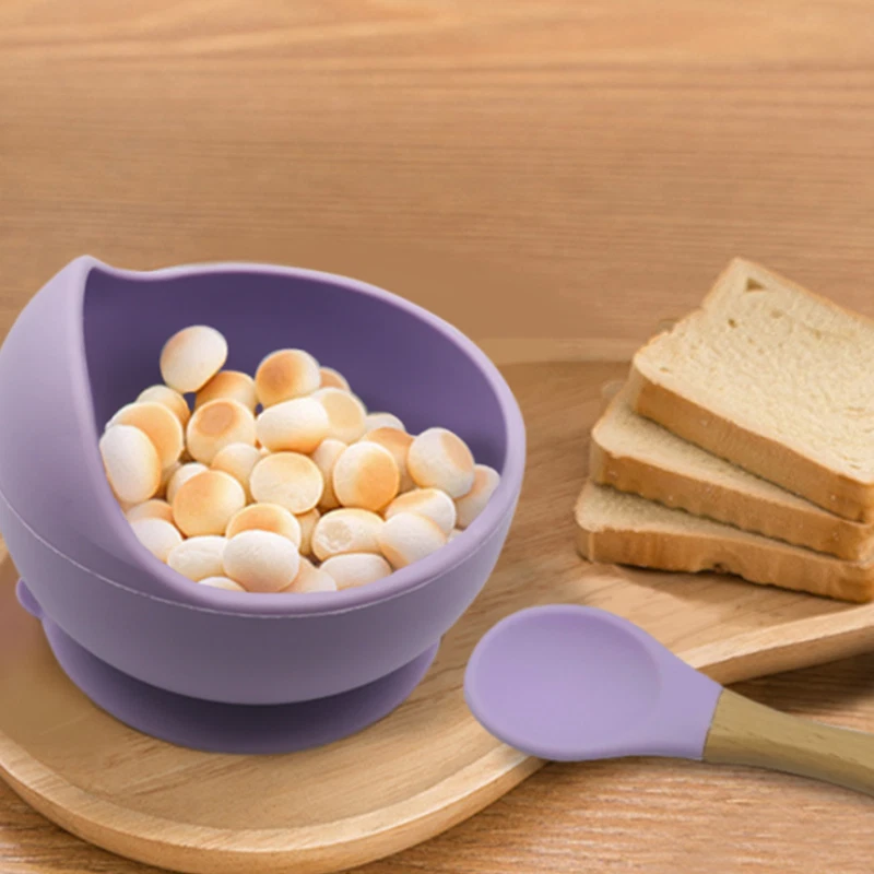  Cuenco y cuchara de silicona para bebé nuevo diseño suave para la alimentación del bebé NUEVO  Foto 2 de 4