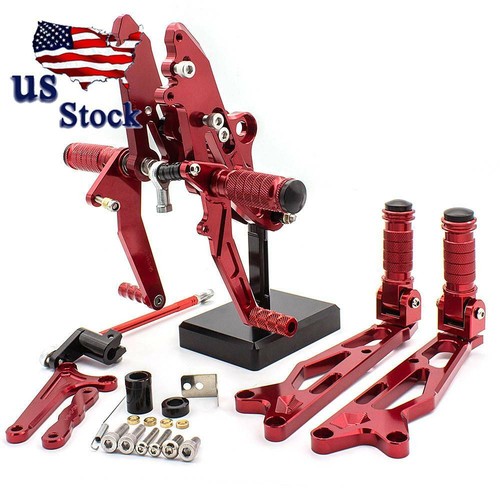 CNC Red Adjustable Rearset Footrest Foot Pegs For Honda MSX125 Grom 2016-2025 21 - Picture 3 of 7