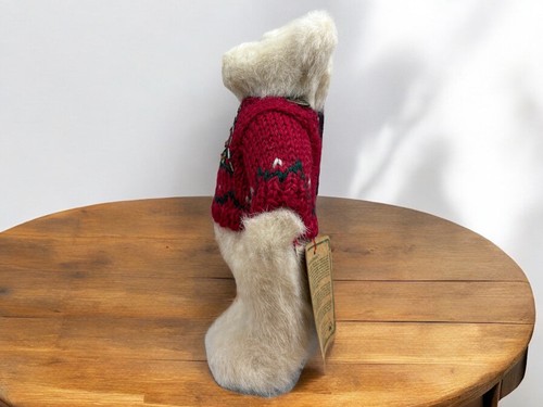 Peluche bianco Boyds Bears LARS 8" con maglia a mano maglione natalizio paillettes albero - Foto 7 di 9
