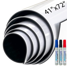 Office Aid Flexible Large Dry Erase White Board Roll 41X72 Inch Removable Blank