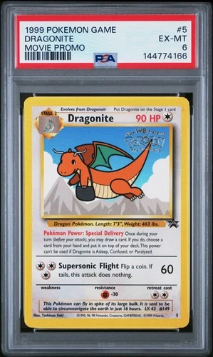 1999 POKEMON GAME MOVIE PROMO #5 DRAGONITE PSA 6
