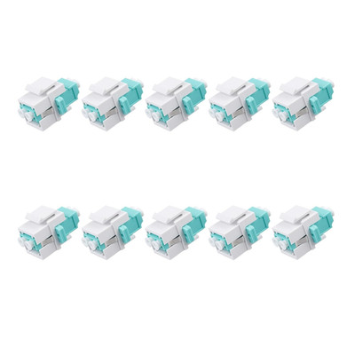 10 Pcs Fiber Optic Keystone Jack Coupler LC/OM3 Duplex Multimode Coupler (MM) Fi