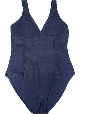 SEA LEVEL SWIM US size 10 Blue Chantilly Lace One Piece Swimsuit Cut Outs Azure