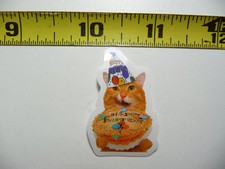 FUNNY CAT KITTEN SMALL STICKER DECAL HAPPY BIRTHDAY PET FELINE FUNNY