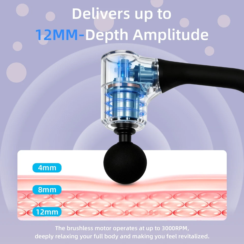 iKyoor Massage Gun Brushless Exended Handle Deep Tissue Electric Massage Hammer - Image 2 of 4