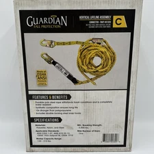 NEW!! Guardian Fall 50’ Protection Steel Vertical Lifeline Assembly 01320 VLA-50