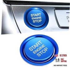 Car Push Start Button Cover, Start Stop Button Cover, Aluminum Auto Key Blue