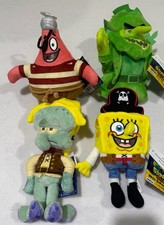 Lot of 4 The Spongebob Movie Bikini Bottom Glow Pals Plush Set Brand New Release