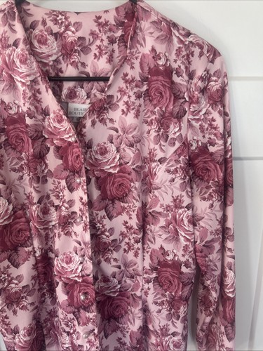Camicetta vintage Blair donna 10P rosa e rossa rosa con bottoni manica lunga usata in ottime condizioni! - Foto 4 di 13