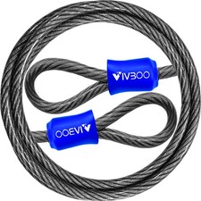 VIVBOO 1/2Inch Heavy-Duty Security Cable Lock with Loops 6FT, Gray