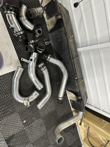 BLACK ALLOY FRONT MOUNT INTERCOOLER FMIC KIT FOR SUBARU IMPREZA HATCH 08-14 WRX - Picture 3 of 6