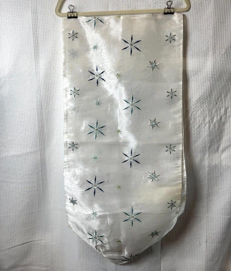 Target Winter Solstice Holiday Sheer Table Runner Metallic Stars 70x16" READ - Image 2 of 4