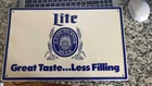 Vintage 1981 Miller Light Metal Beer Sign Great Taste Less Filling 16x10 USA