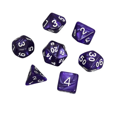 Royal Purple Marbled DND Würfelset, 7 Stück Würfelset, Rollenspiel Würfel mit